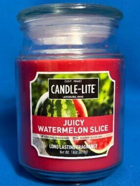 NEW JUICY WATERMELON SLICE SCENTED ~ LONG LASTING FRAGRANCE CANDLE - LITE 18 OZ